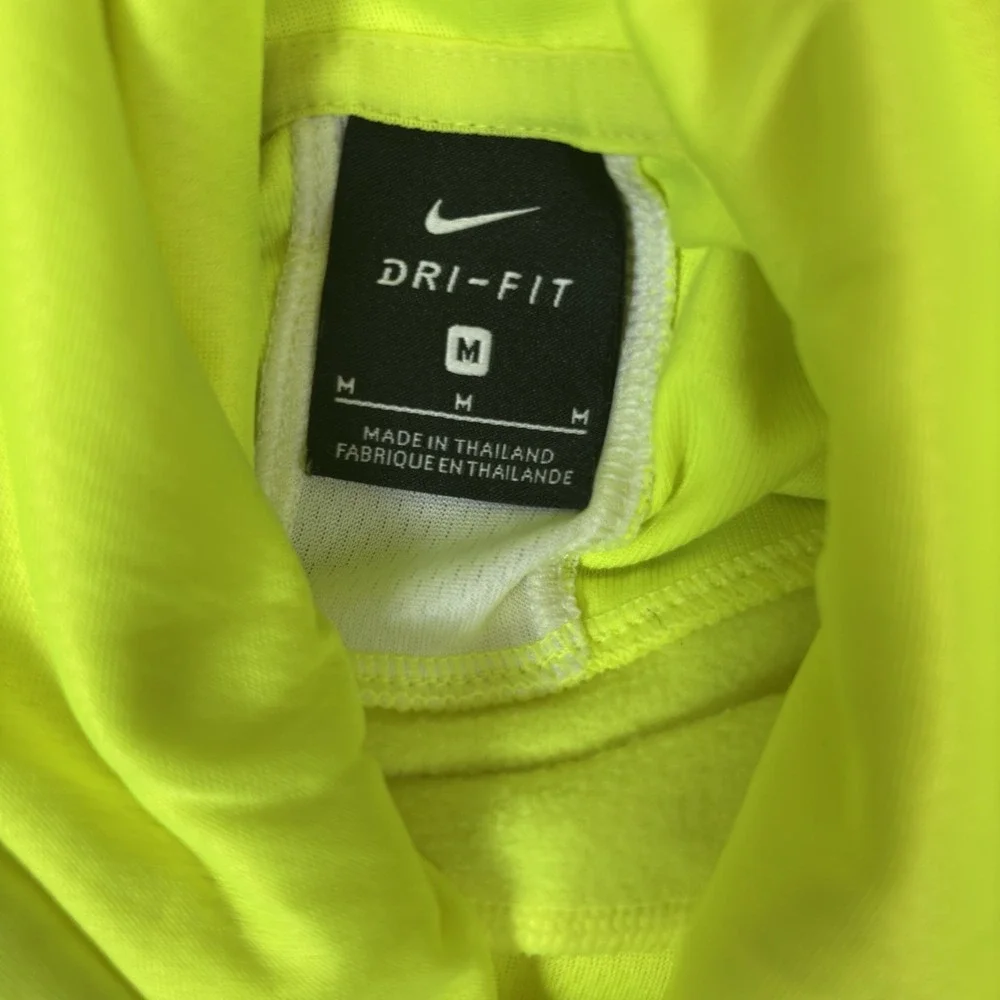 Nike Dri-Fit Running Hoodie Mens Medium Moch Neck Warm AJ9183 Yellow